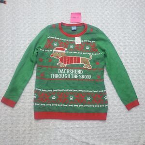 NWT Northern Pole Dachshund Through the Snow Ugly Christmas Sweater Mens Large